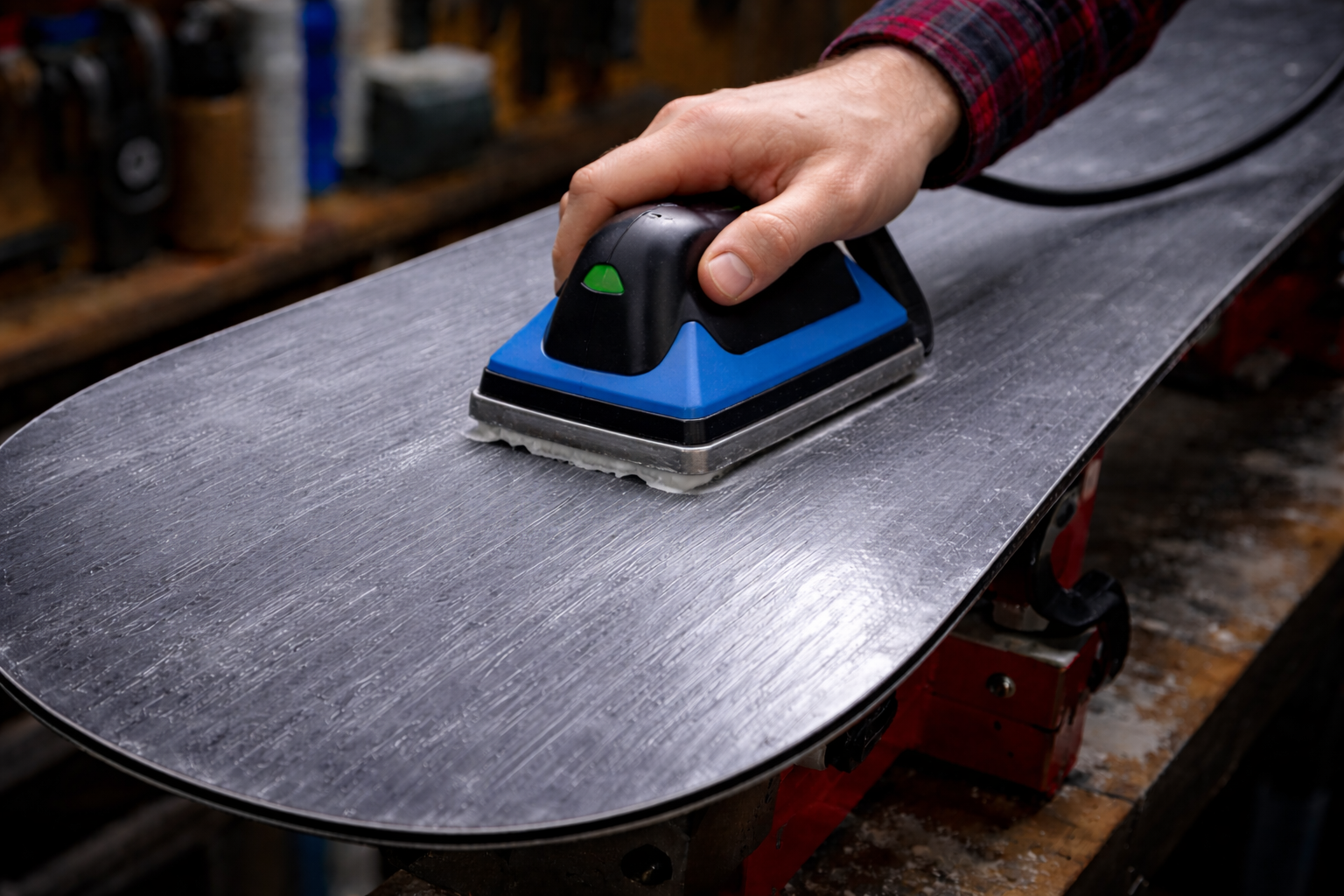 Applying a thick layer of storage wax, spreading it out with an iron